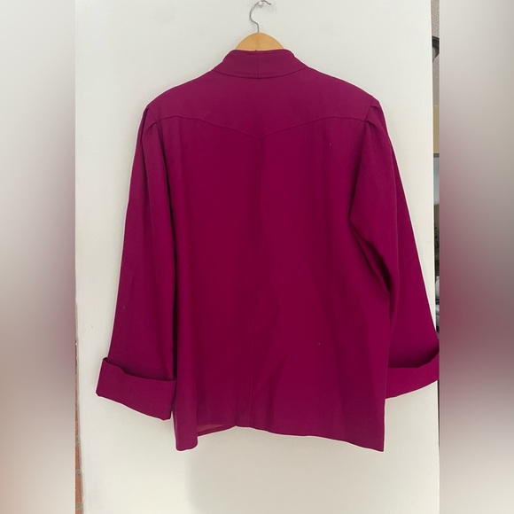 Perruzza Pure Virgin Wool Jacket  vintage Magenta Pink Cropped Italian Blazer - Picture 5 of 11